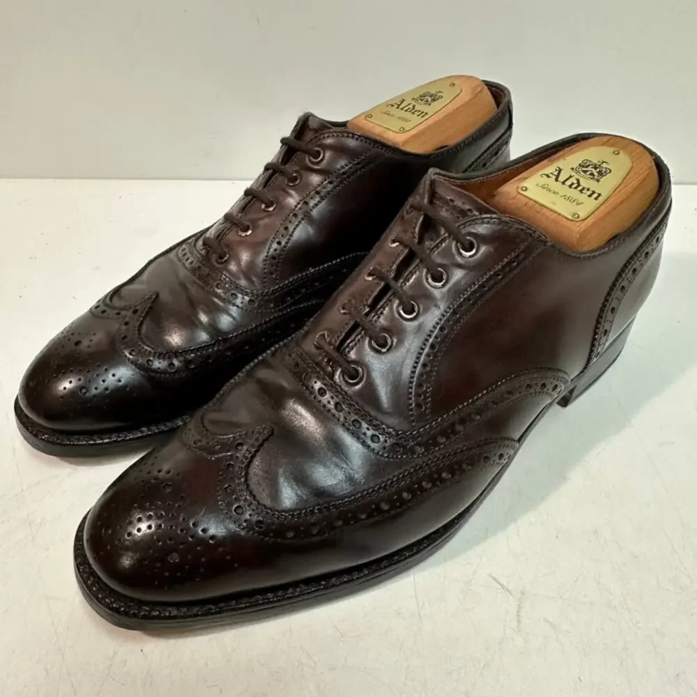 FULLY RESOLED Alden x Brooks Bros. A764 Shell Cordovan Wingtip Brogue USA 8 C